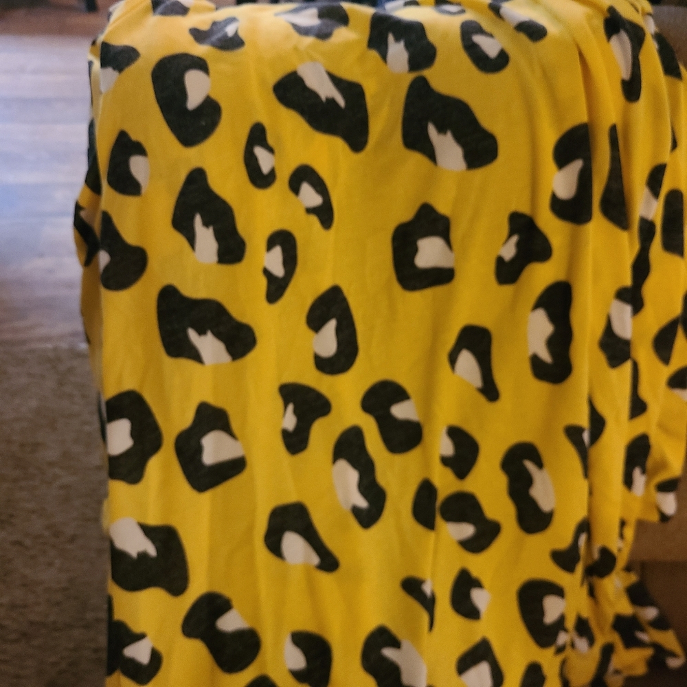 Yellow cheetah print cardigan